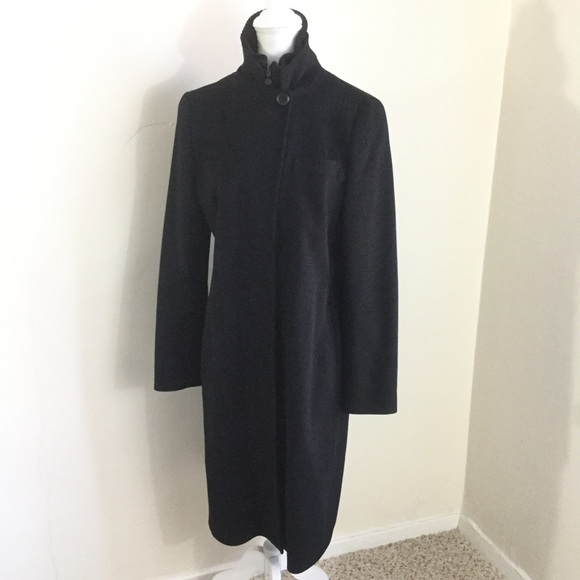 Akris Punto Jackets & Blazers - Akris Punto Black Wool Pea Coat Full Length Zip Button